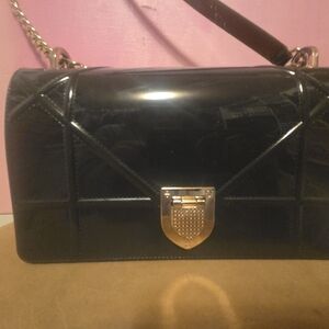 Unusual Grey Glossy Crossbody Bag With Gold Hardware